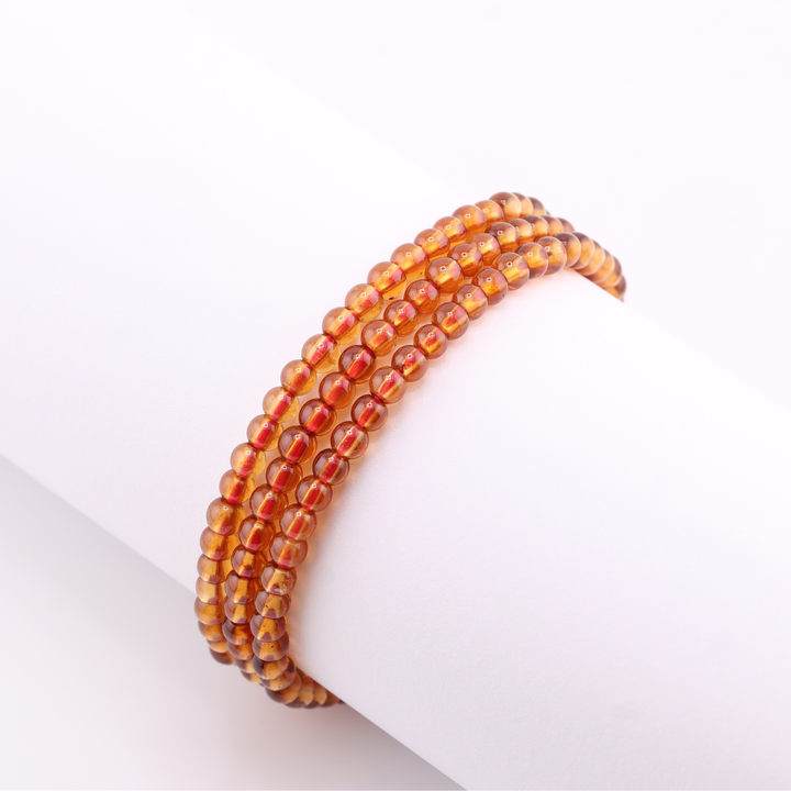 4mm Spessartine Garnet Triple Wrap Bracelet
