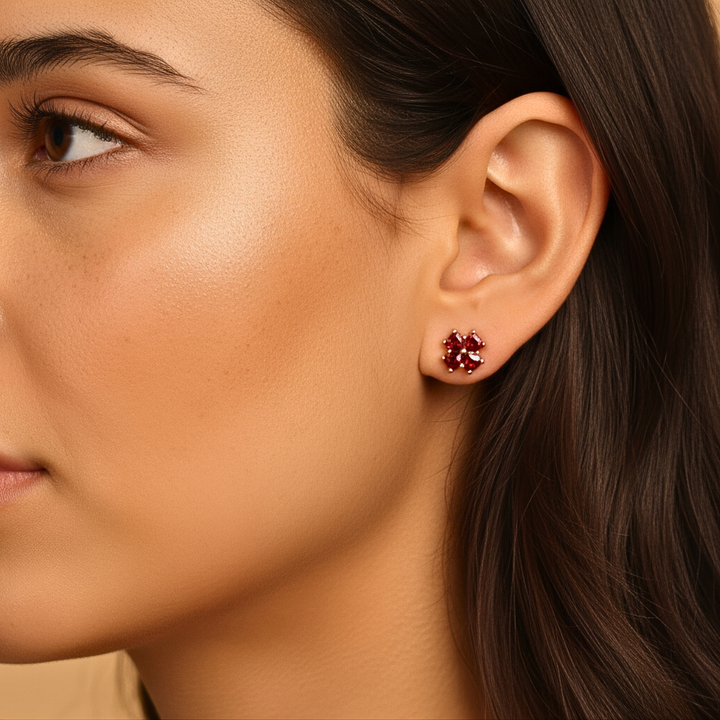 Garnet Studs Earrings