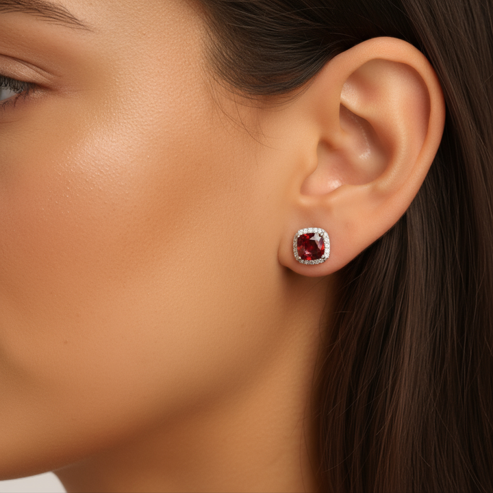 Garnet Studs Earrings