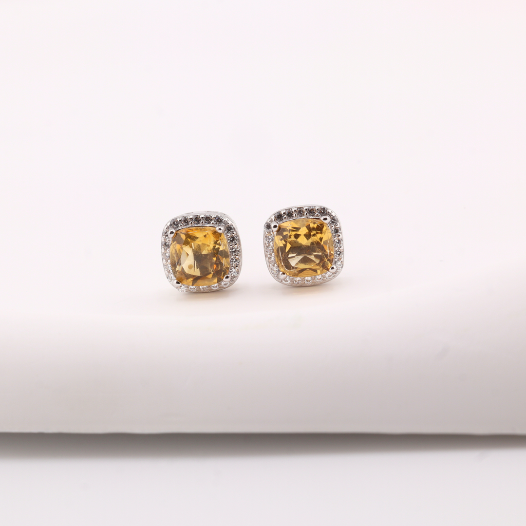Citrine Studs Earrings