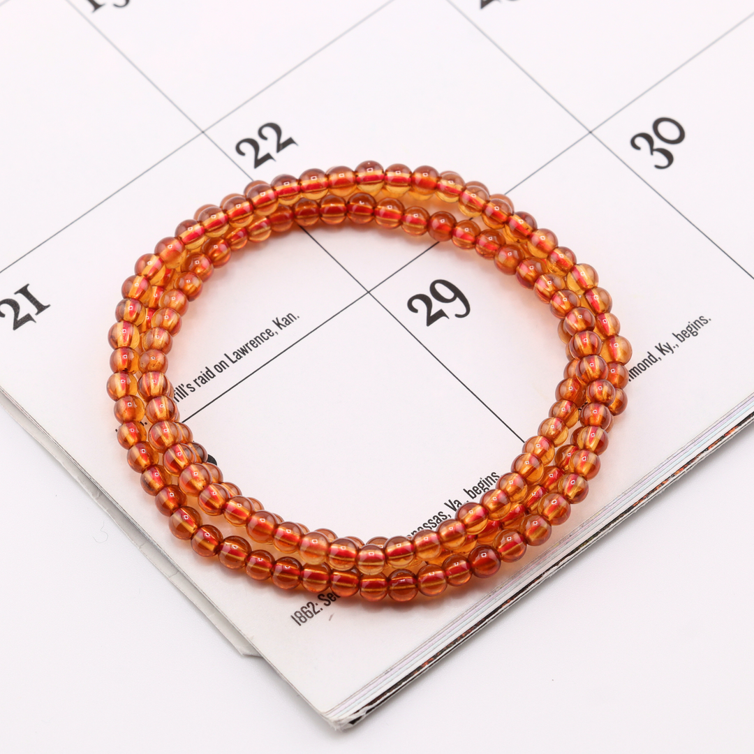 4mm Spessartine Garnet Triple Wrap Bracelet