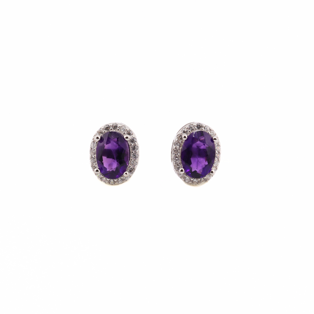Amethyst Studs Earrings