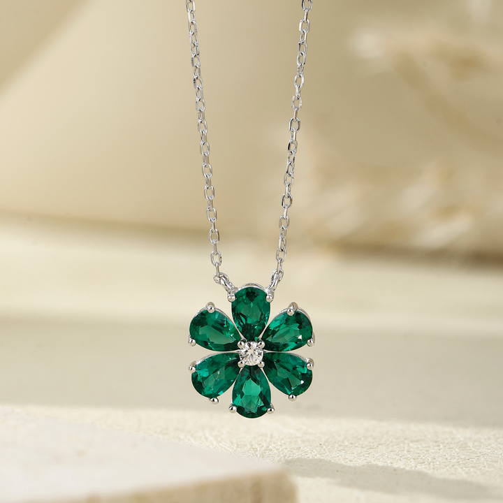 Emerald Floral Necklace