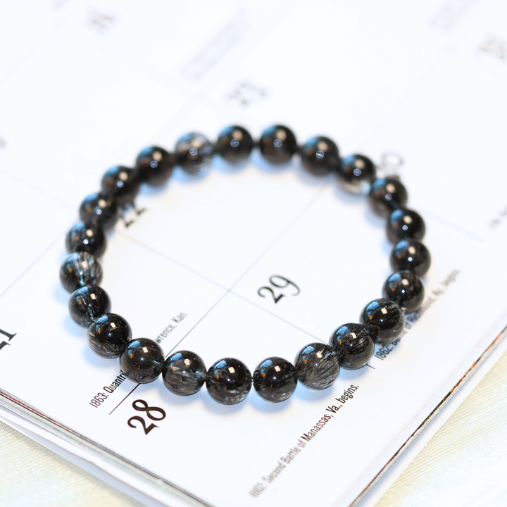 7mm Tourmalinated Quartz Bracelet