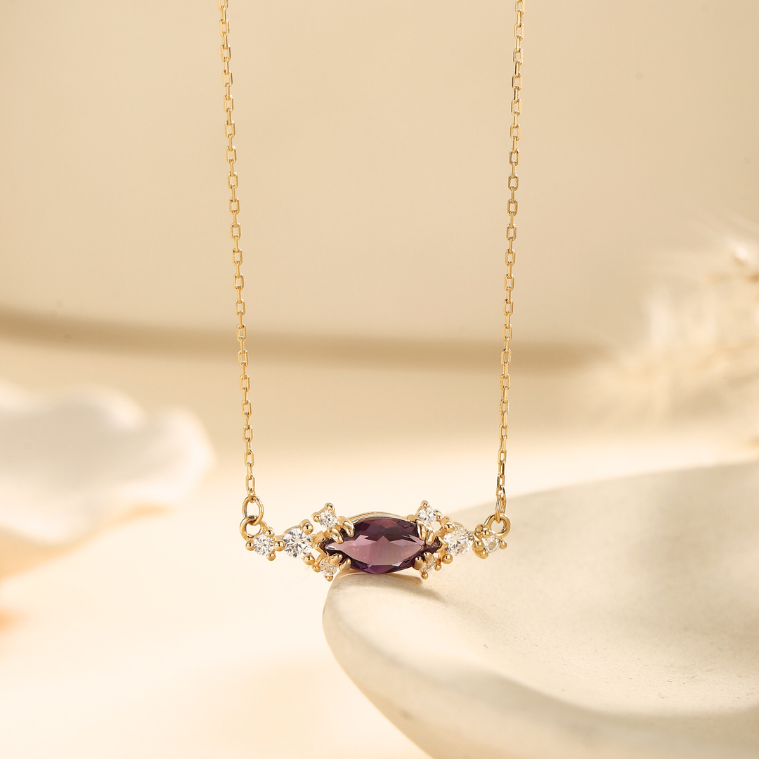 Marquise Cut Amethyst Necklace