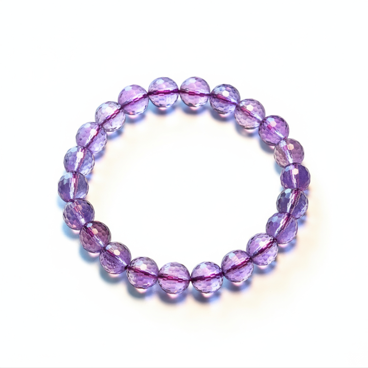 10mm Amethyst Faceted Bracelet