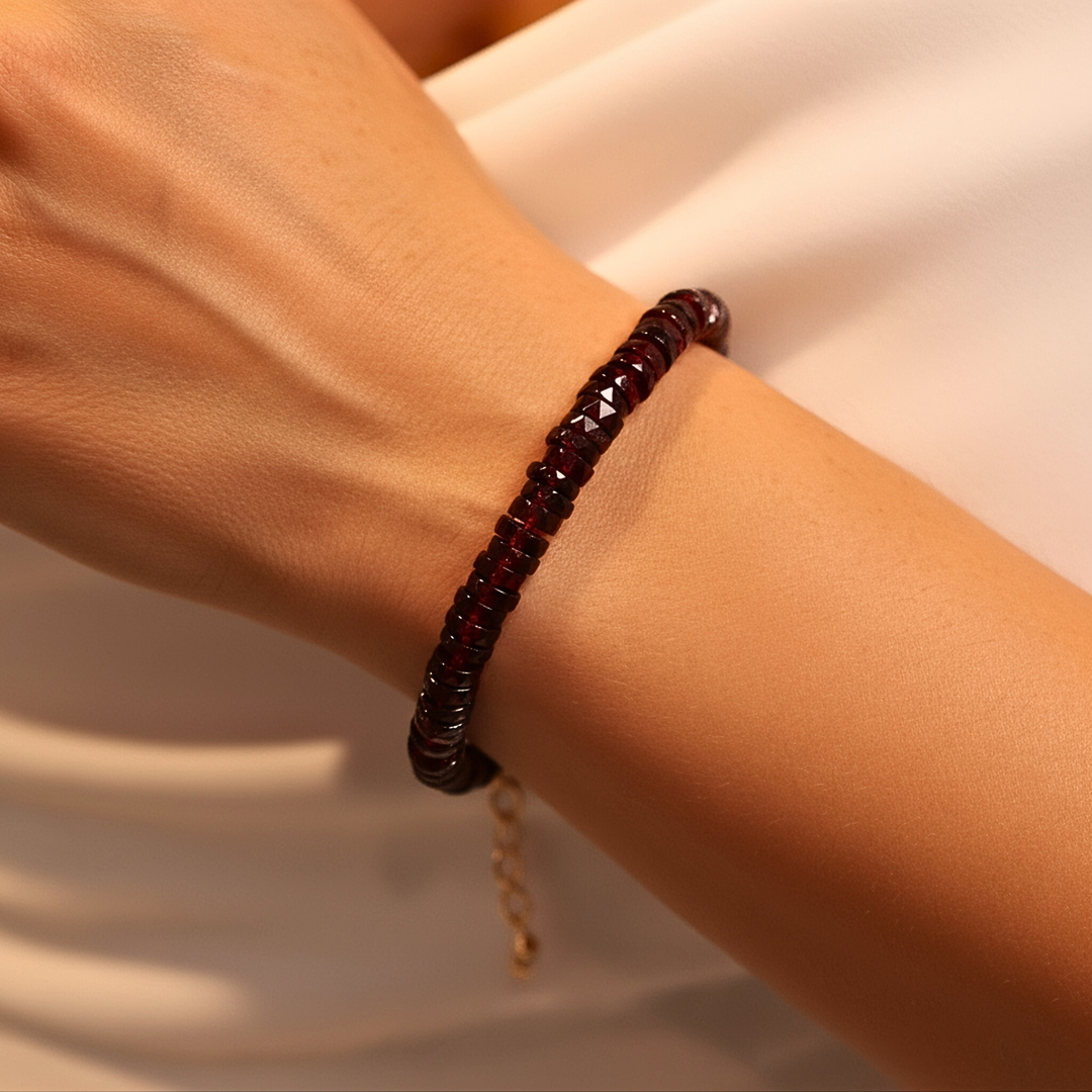 5mm Faceted Garnet Bracelet