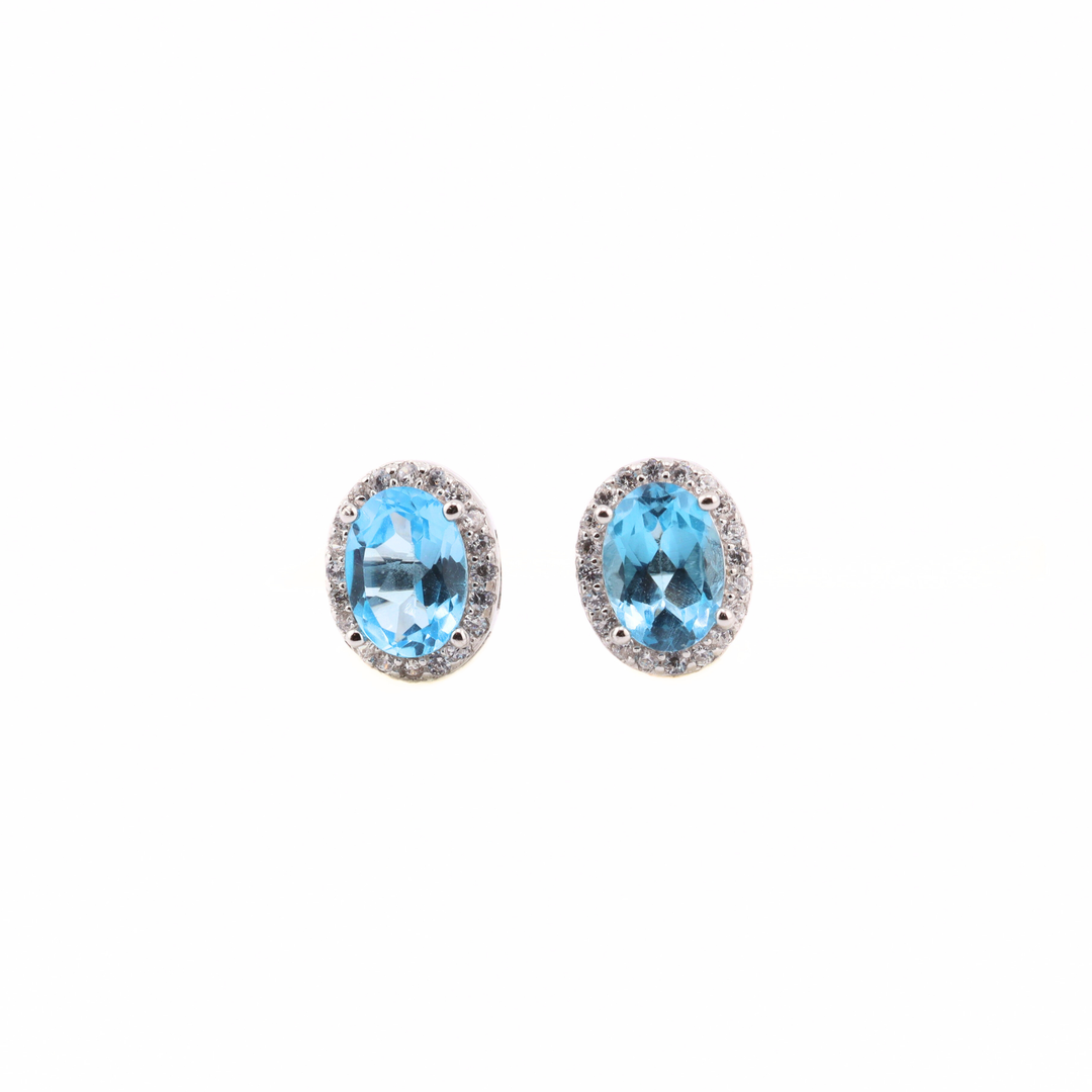 Blue Topaz Studs Earrings