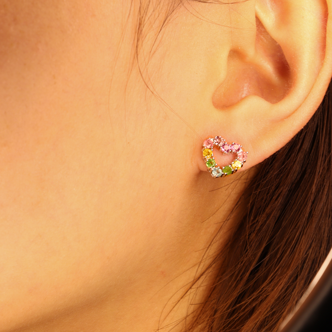 Tourmaline Heart Earrings
