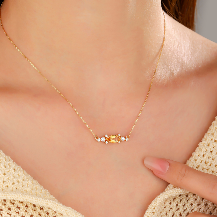 Marquise Cut Citrine Necklace
