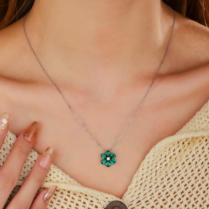 Emerald Floral Necklace
