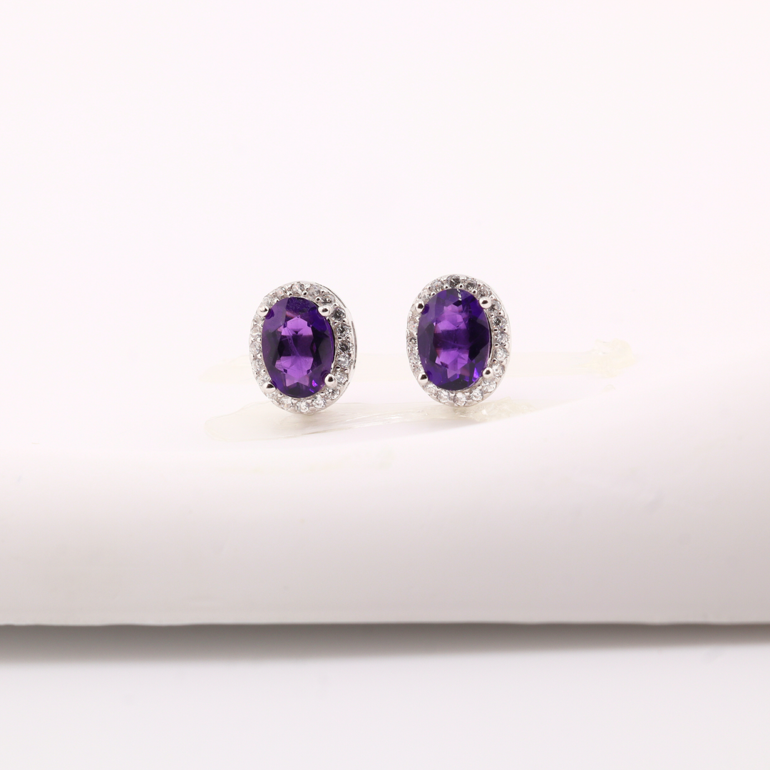 Amethyst Studs Earrings