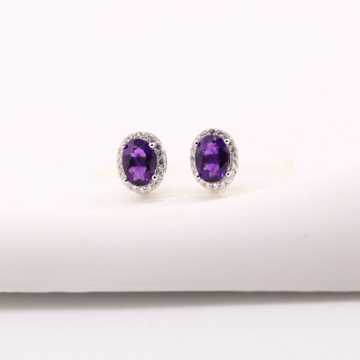 Amethyst Studs Earrings