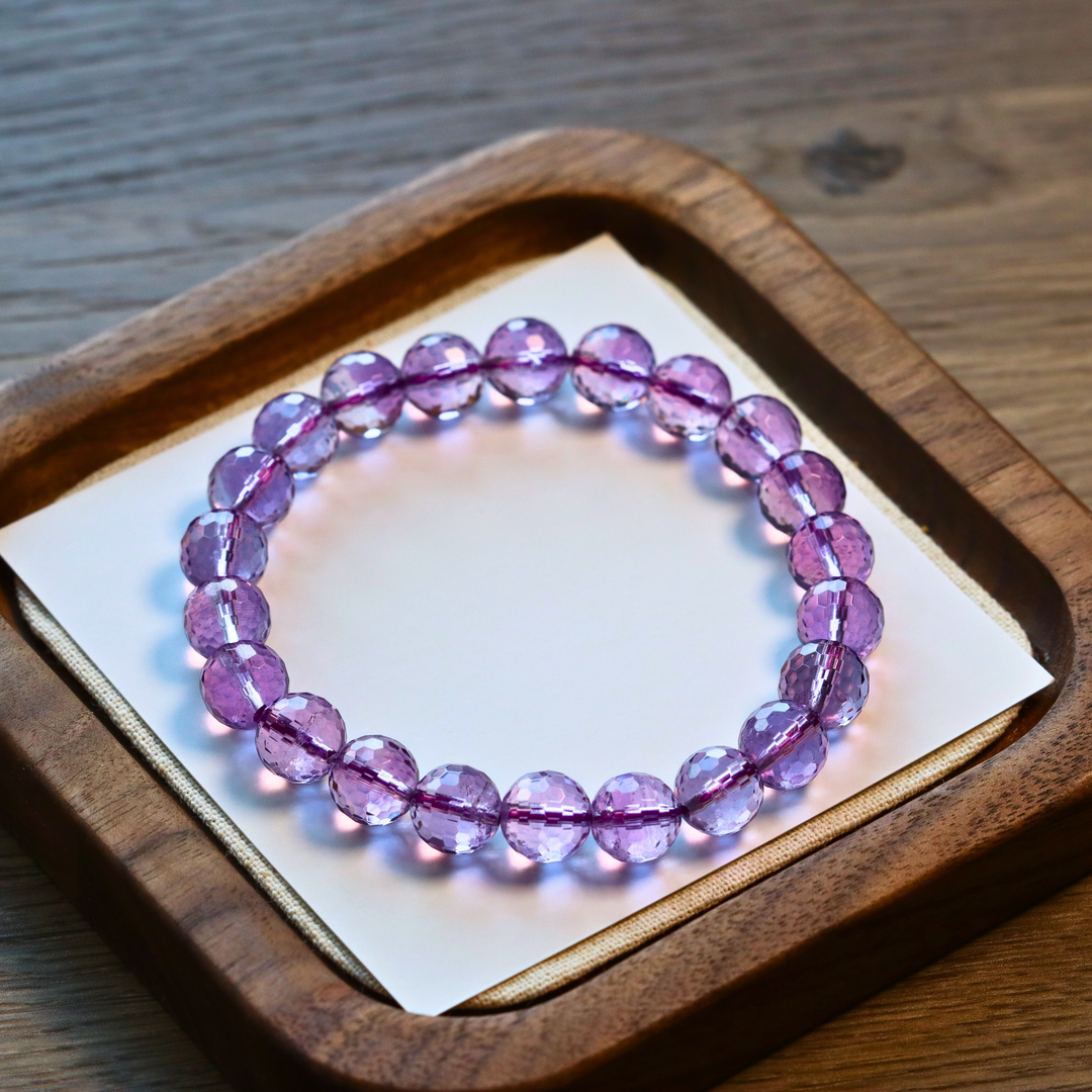 10mm Amethyst Faceted Bracelet