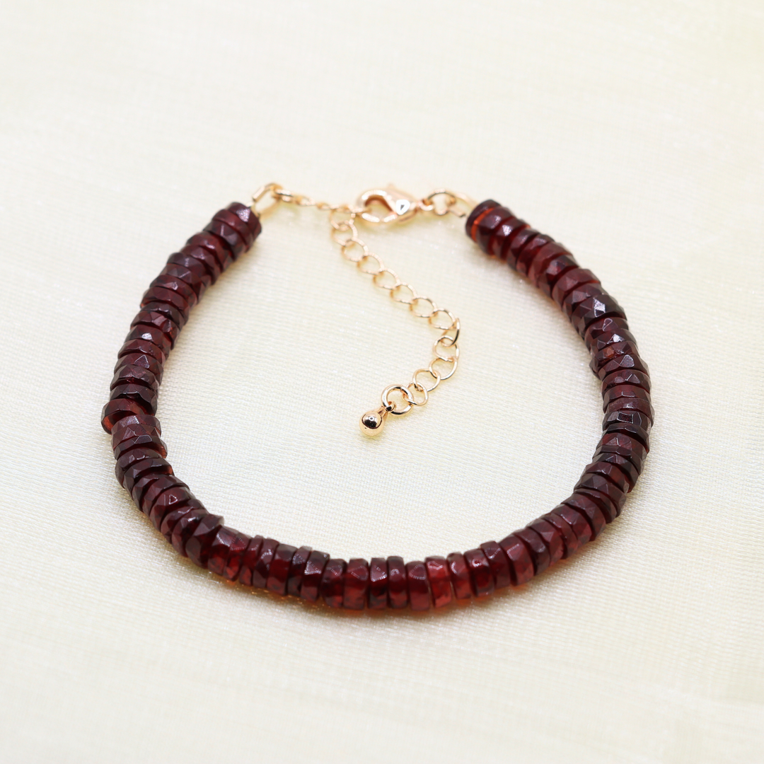 5mm Faceted Garnet Bracelet
