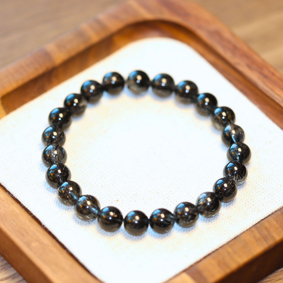 7mm Tourmalinated Quartz Bracelet