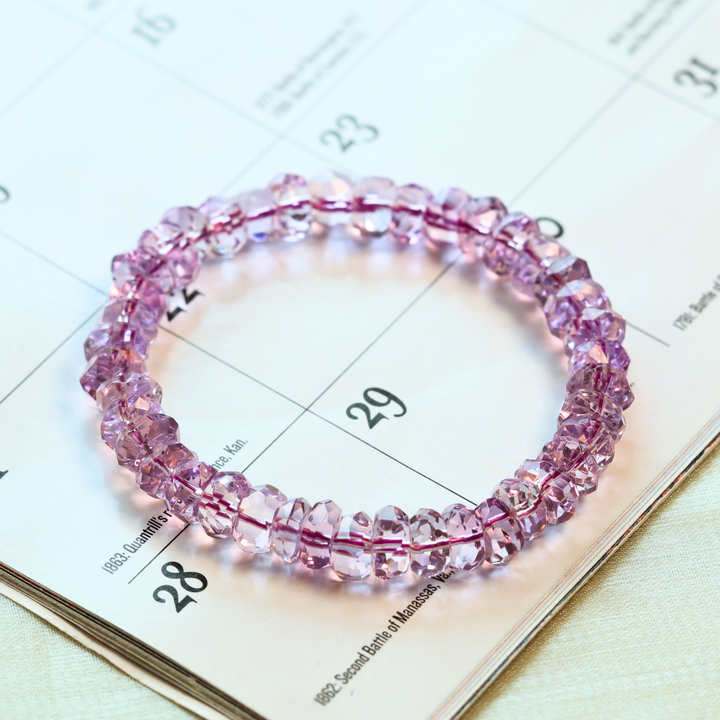 9mm Faceted Amethyst Bracelet