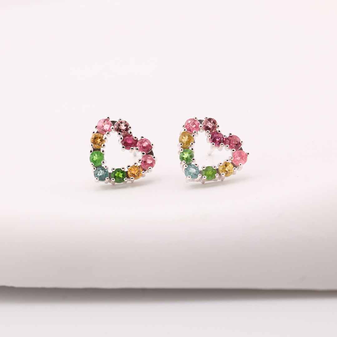 Tourmaline Heart Earrings