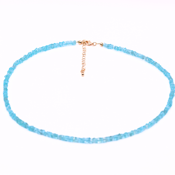 Blue Apatite Square Cut Necklace