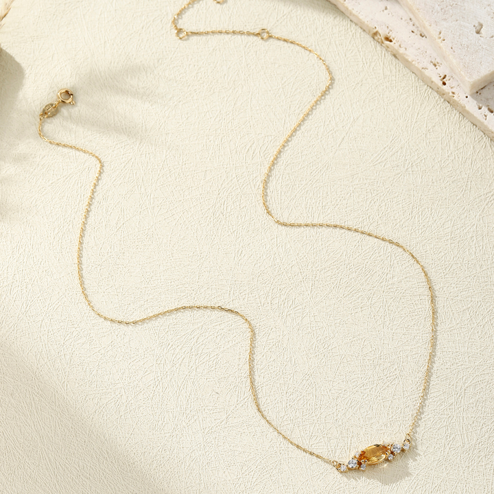 Marquise Cut Citrine Necklace