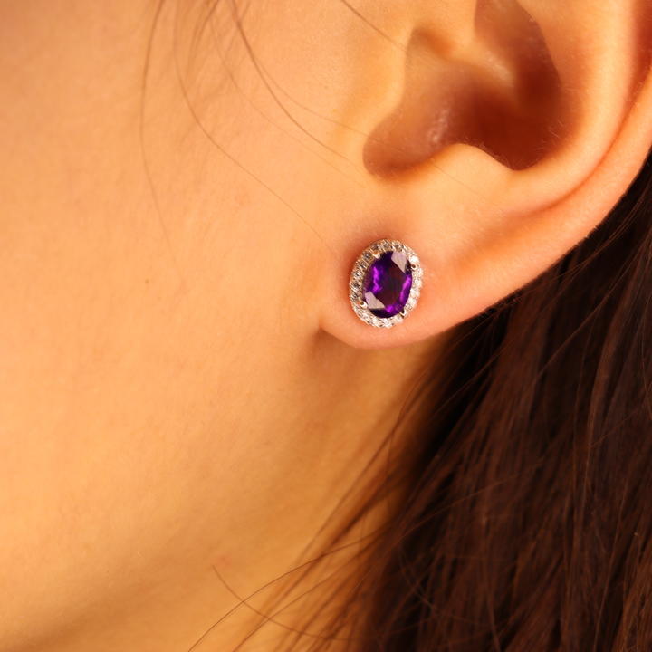 Amethyst Studs Earrings