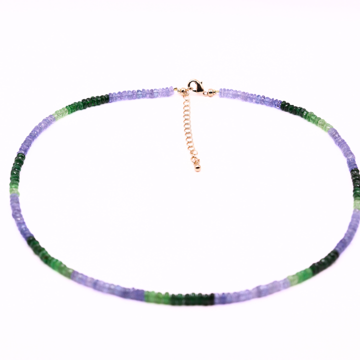 Tsavorite Tanzanite Faceted Necklace