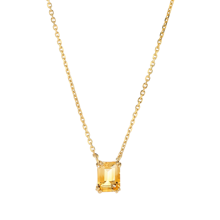 Emerald Cut Citrine Necklace