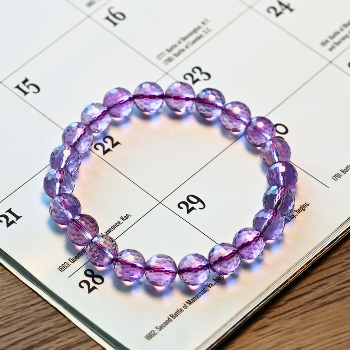 10mm Amethyst Faceted Bracelet