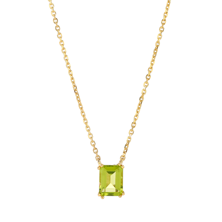Peridot Emerald Cut Necklace