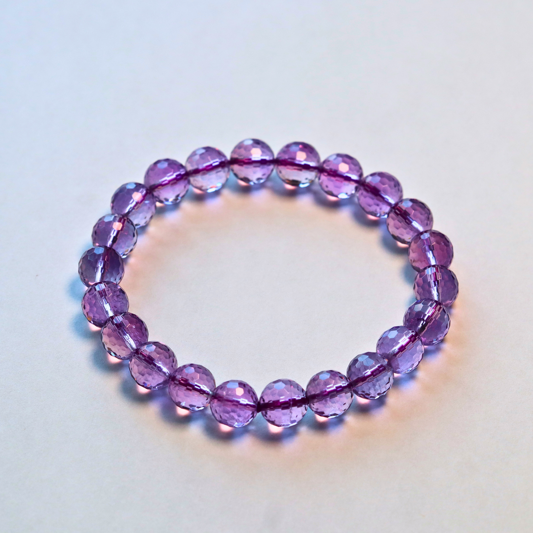 10mm Amethyst Faceted Bracelet