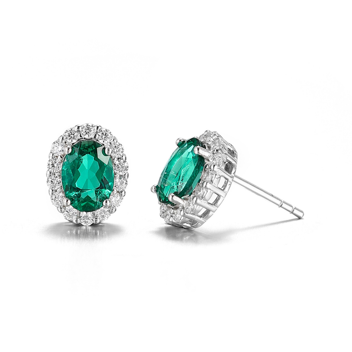 Oval Cut Emerald Studs