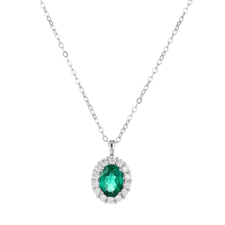 Oval Cut Emerald Necklace