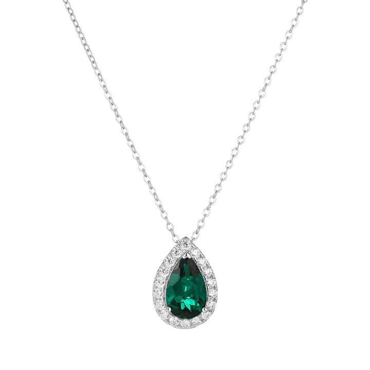 Pear Cut Emerald Necklace