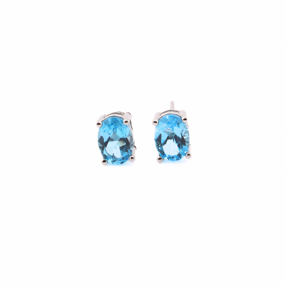 Blue Topaz Studs Earrings