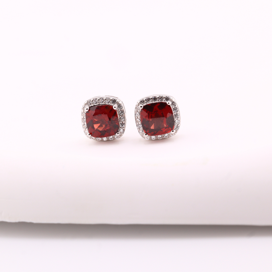 Garnet Studs Earrings