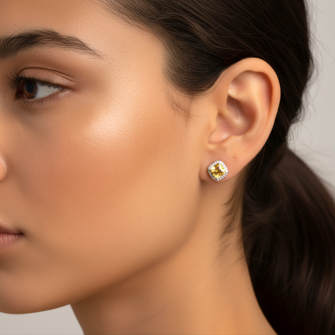 Citrine Studs Earrings