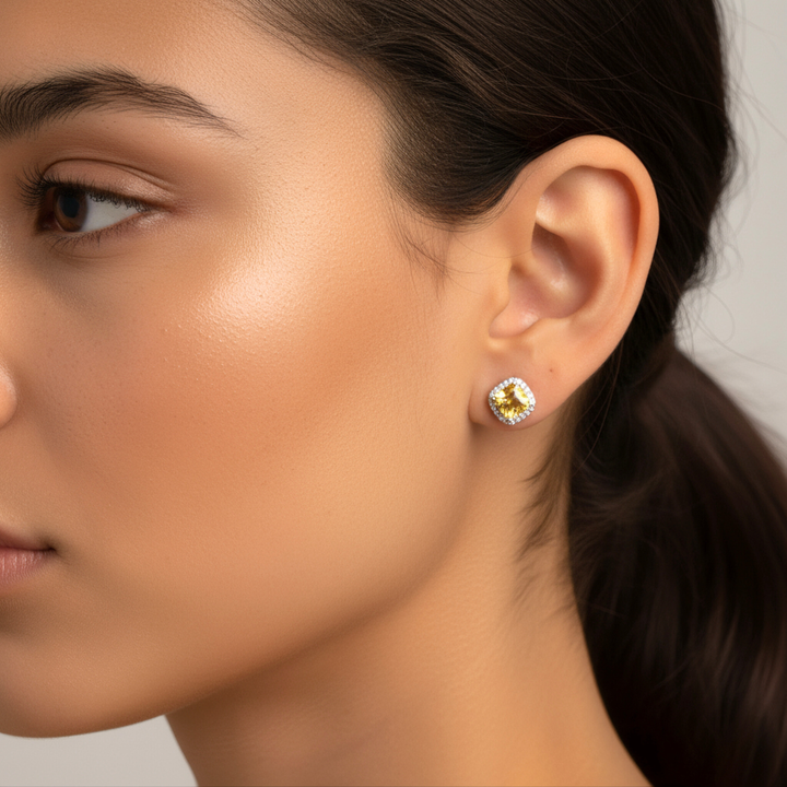 Citrine Studs Earrings