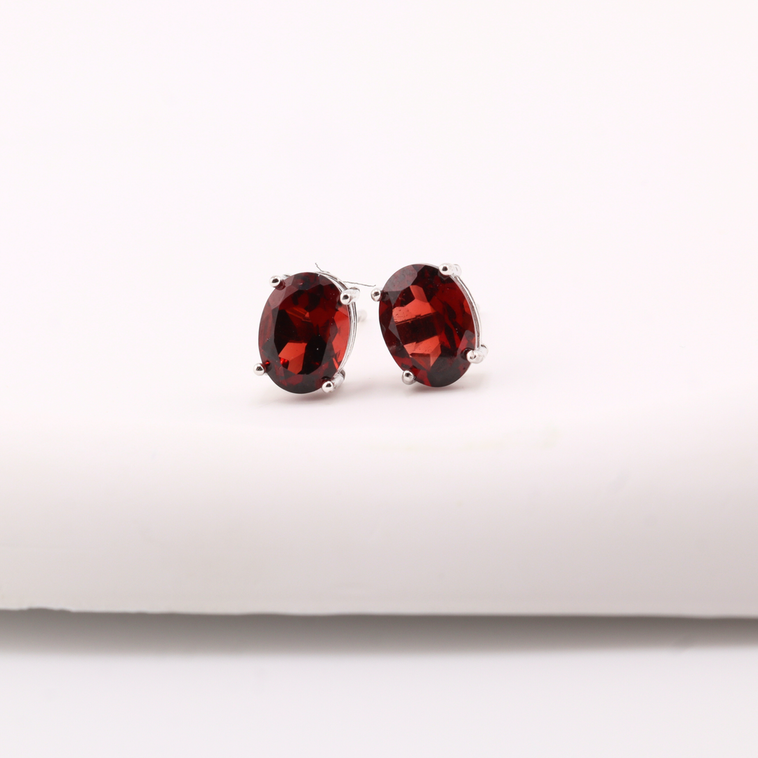 Garnet Studs Earrings