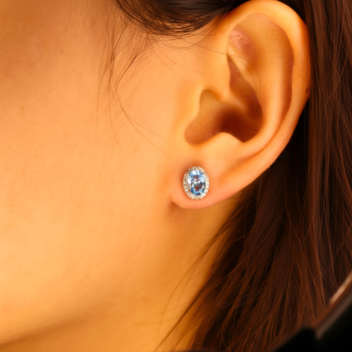 Blue Topaz Studs Earrings