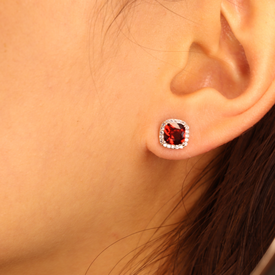 Garnet Studs Earrings