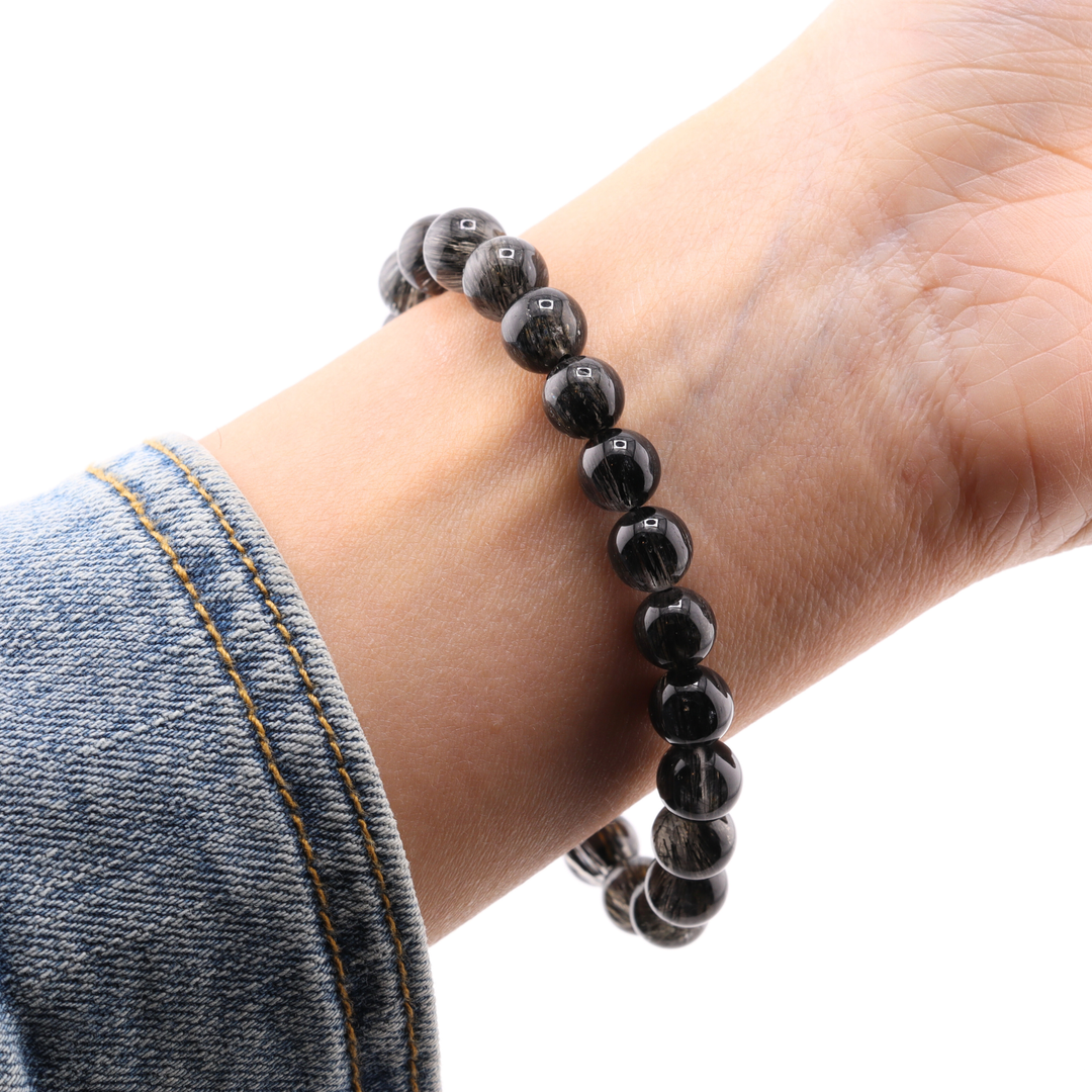 7mm Tourmalinated Quartz Bracelet