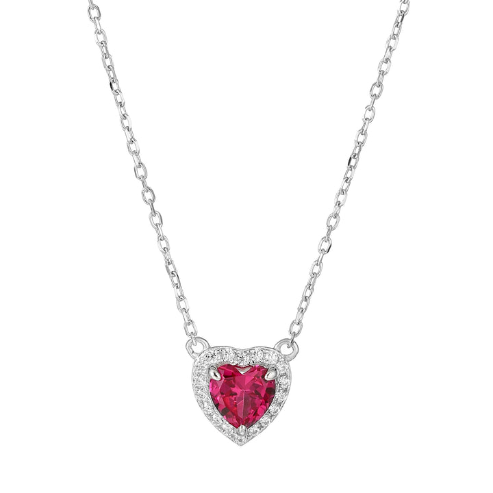 Heart Cut Ruby Necklace