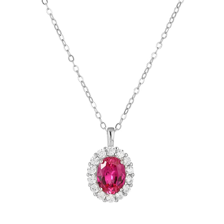 Oval Cut Ruby Necklace