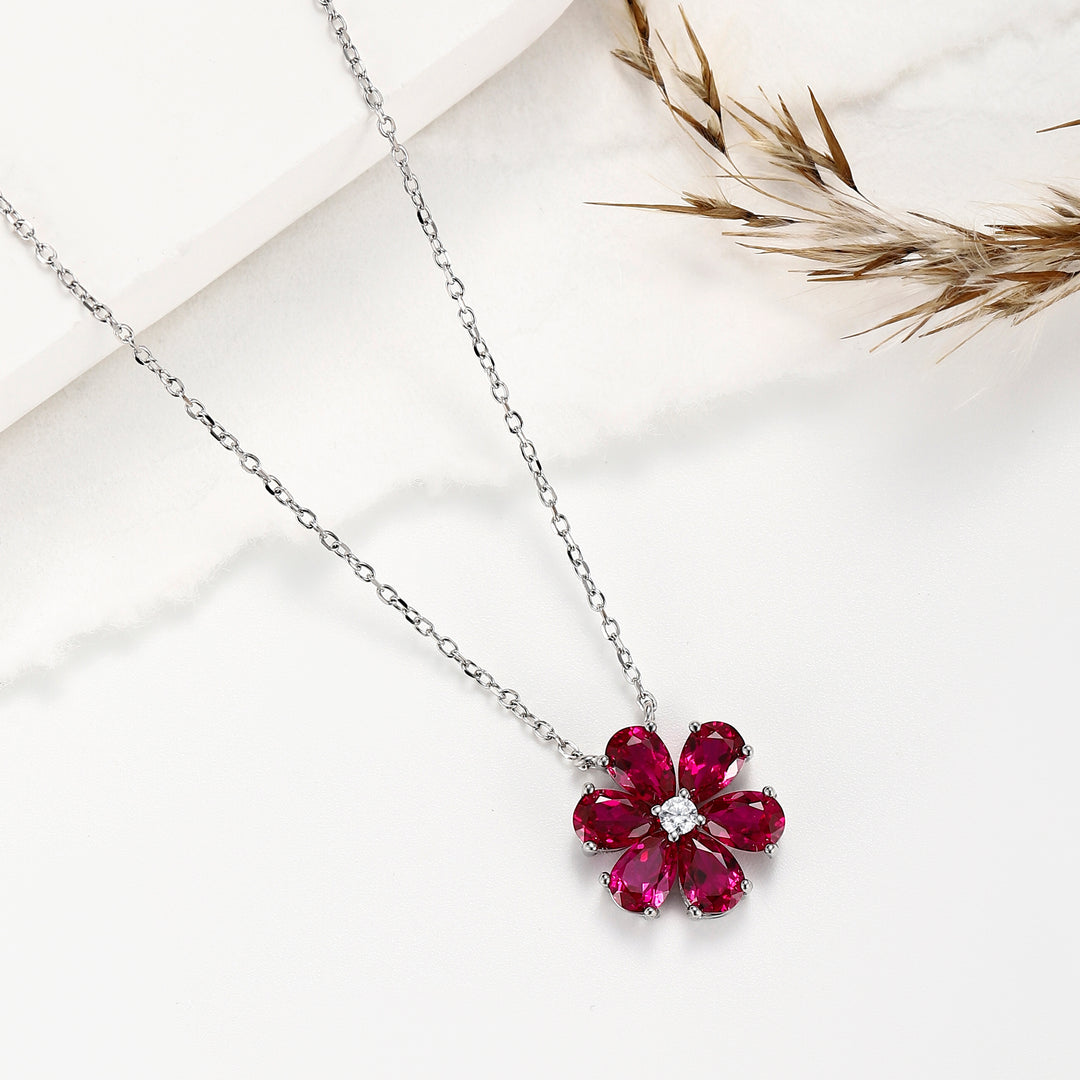 Ruby Floral Necklace