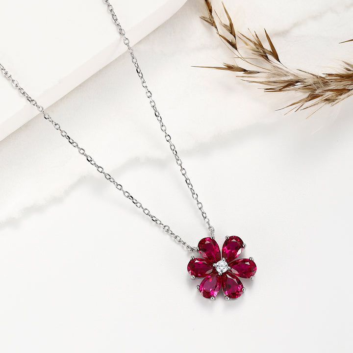 Ruby Floral Necklace