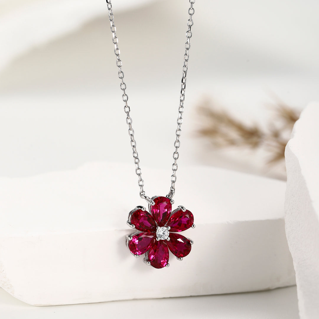 Ruby Floral Necklace