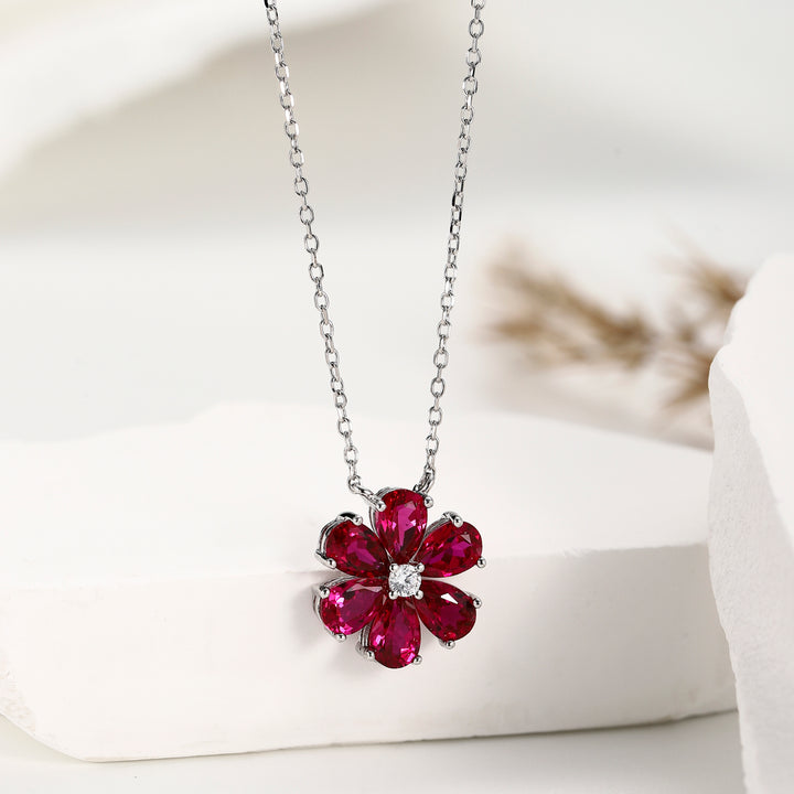 Ruby Floral Necklace