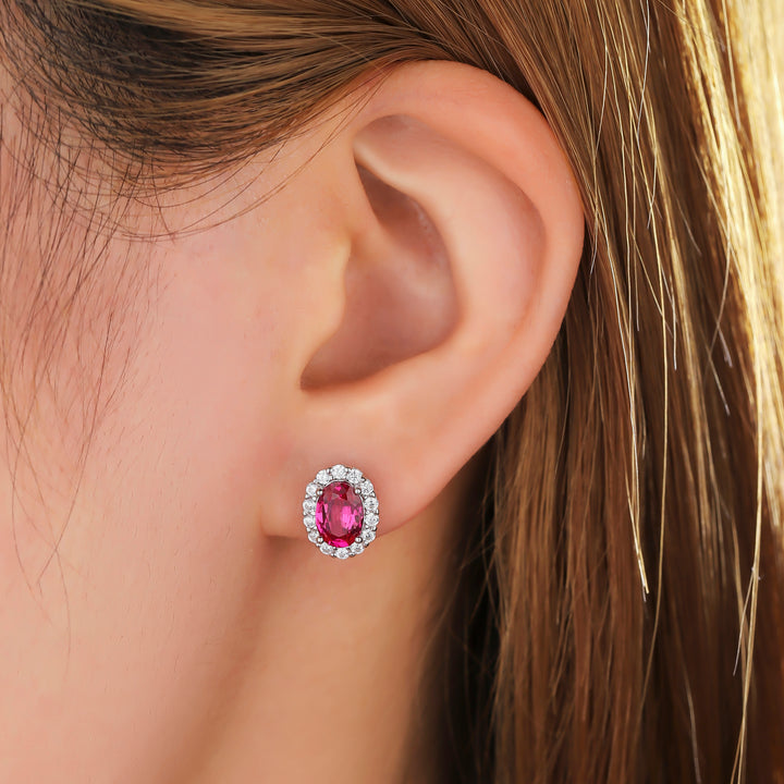 Oval Cut Ruby Studs