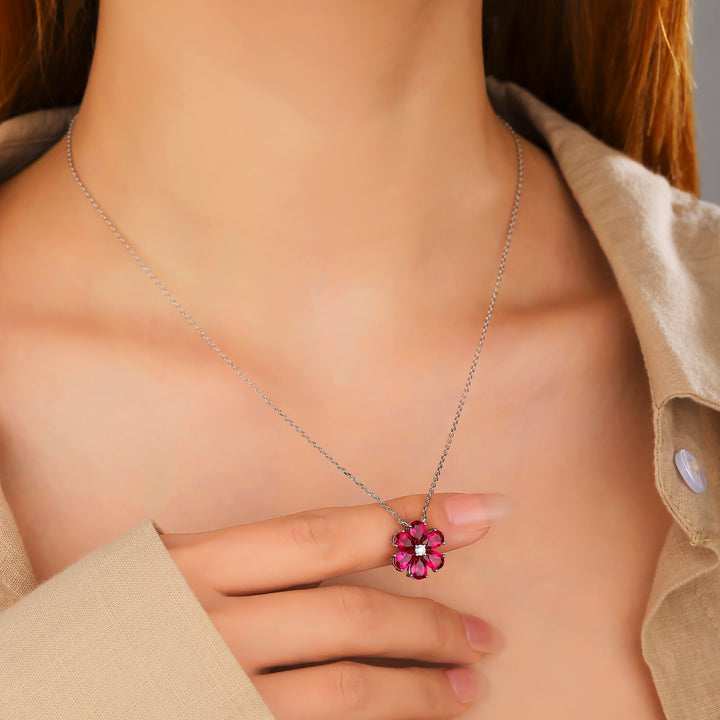 Ruby Floral Necklace
