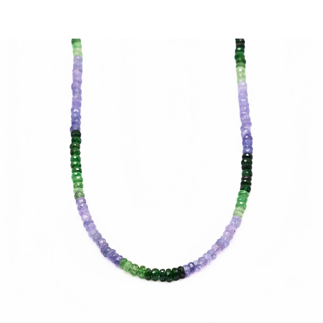 Tsavorite Tanzanite Faceted Necklace